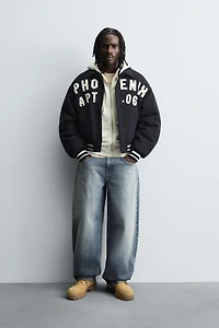 PATCHES QUILTED BOMBER JACKET