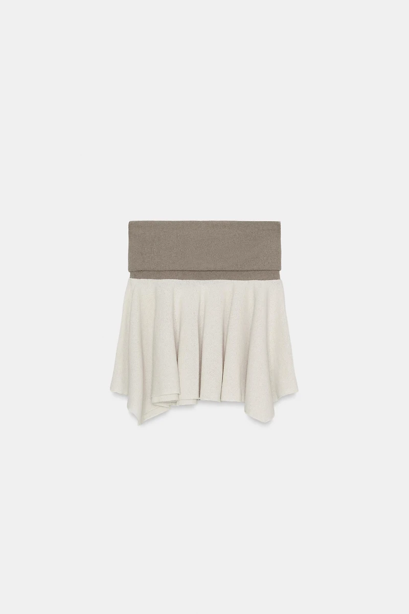 CONTRAST RUSTIC MINI SKIRT