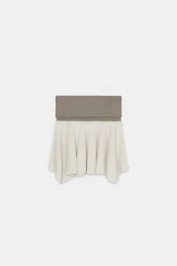 CONTRAST RUSTIC MINI SKIRT