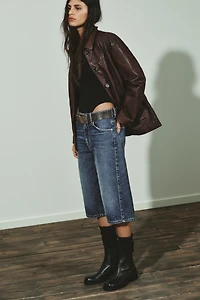 WATER REPELLENT LEATHER CHELSEA ANKLE BOOTS