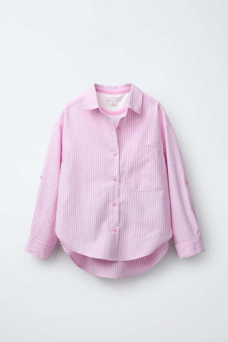 STRIPED SHIRT PACK WITH CONTRAST RIB T-SHIRT