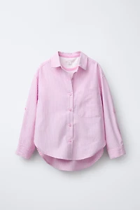 STRIPED SHIRT PACK WITH CONTRAST RIB T-SHIRT