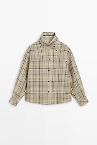 100% linen check shirt with snap buttons