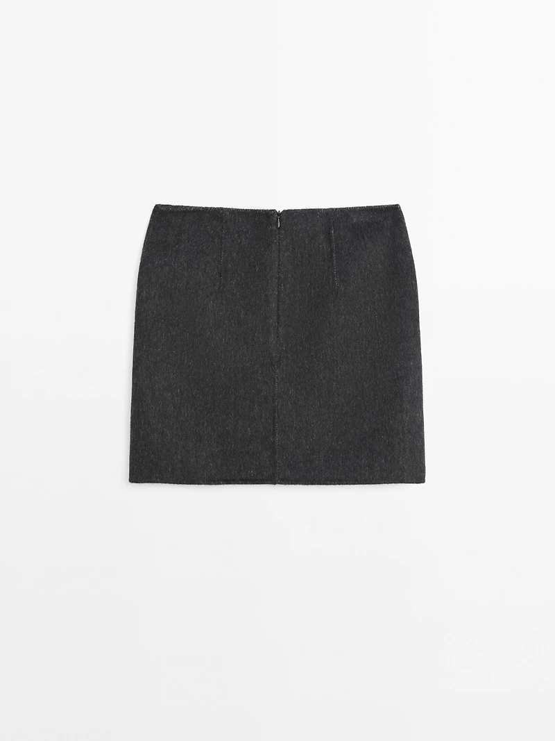 Short faux fur skirt