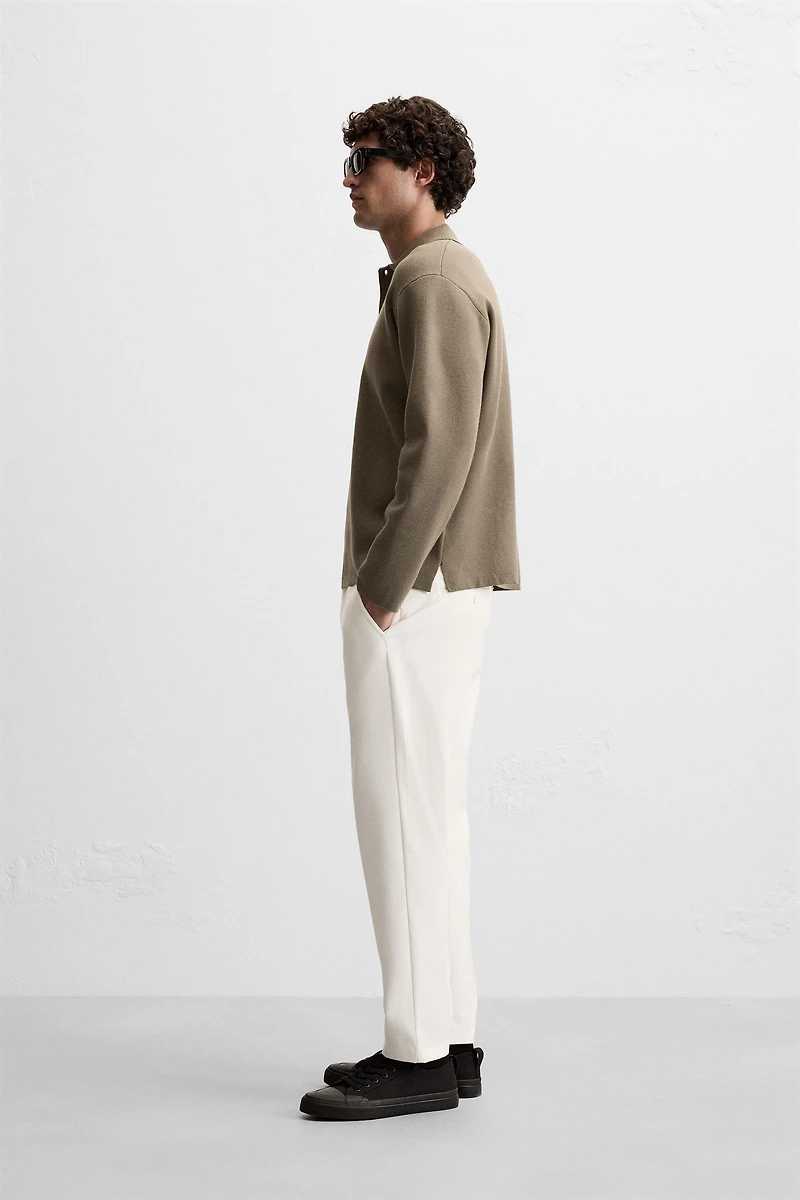 TEXTURED STRETCH PANTS
