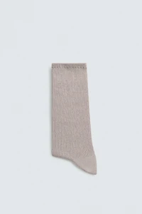 RIBBED COTTON BLEND SOCKS
