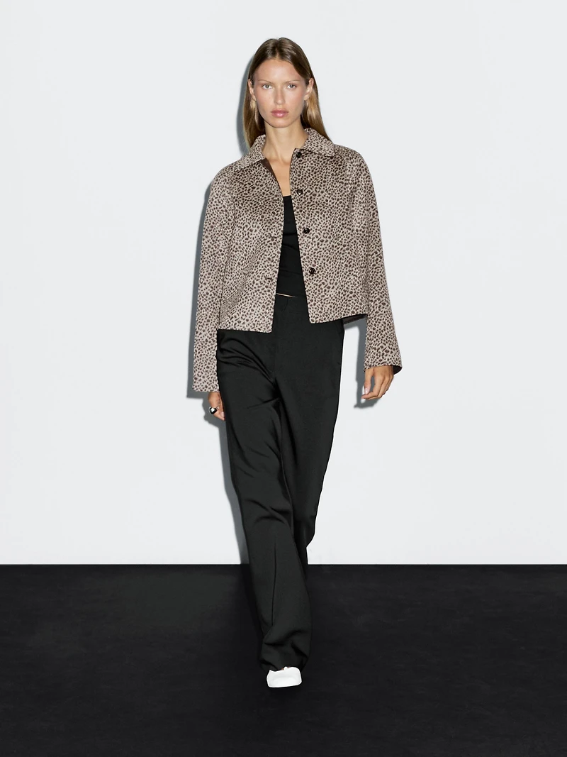 Manteau court laine
