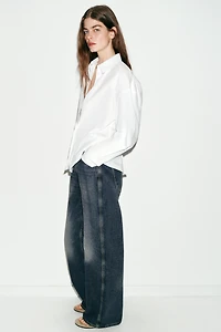 POPLIN SHIRT WITH BACK PLEATS