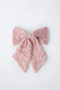 KNIT BOW BARRETTE WITH WOOL AND ALPACA