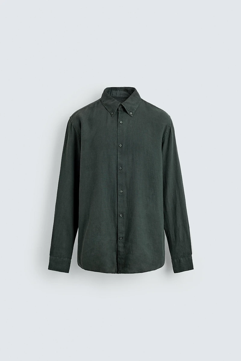 REGULAR FIT 100% LINEN SHIRT