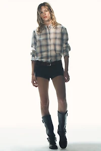 OVERSIZED PLAID POCKET SHIRT