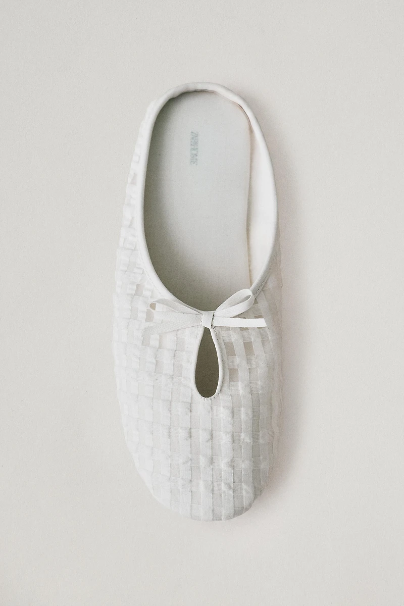 GINGHAM MULE SLIPPERS