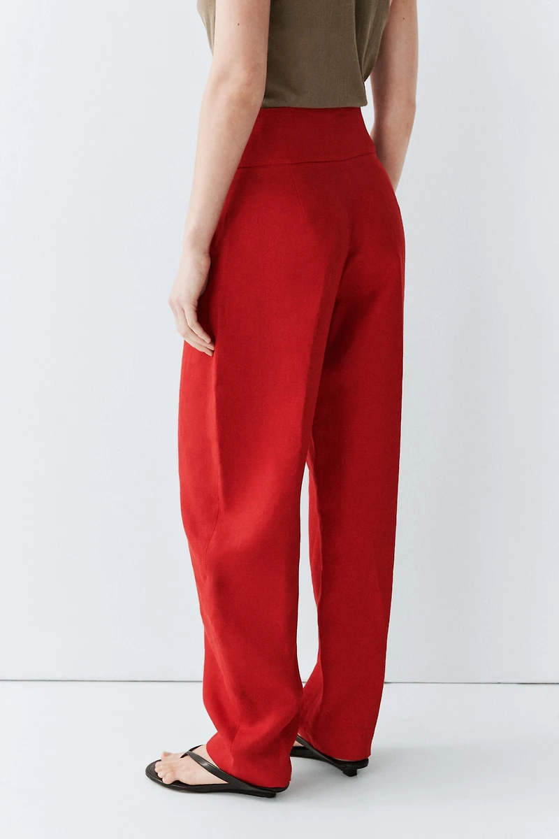 Pantalon volume en lin