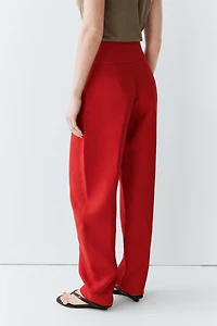 Pantalon volume en lin