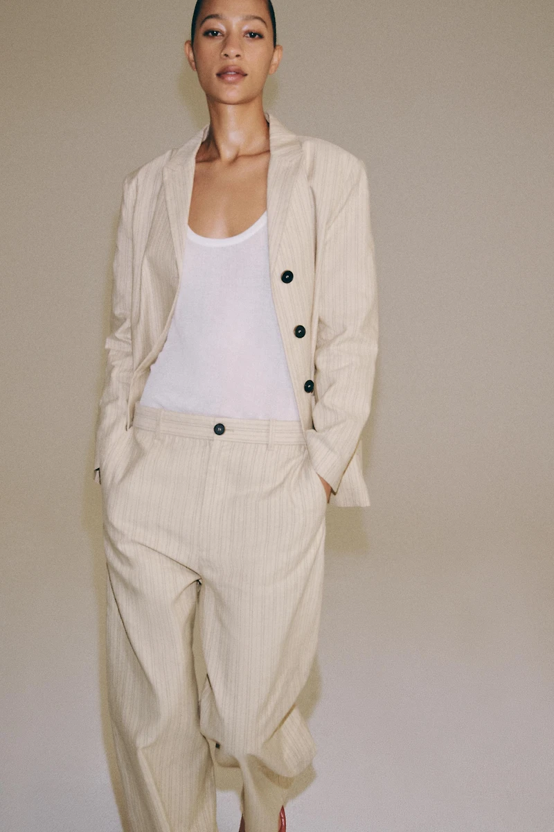 ZW COLLECTION STRIPED LINEN BLAZER