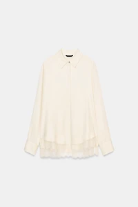 LACE SATIN EFFECT SHIRT