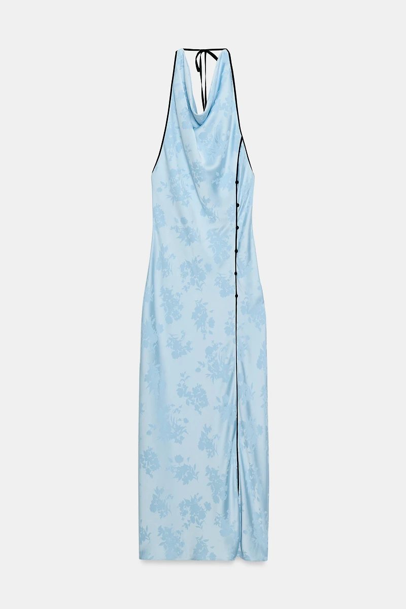 FLORAL JACQUARD MIDI DRESS
