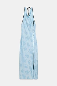 FLORAL JACQUARD MIDI DRESS