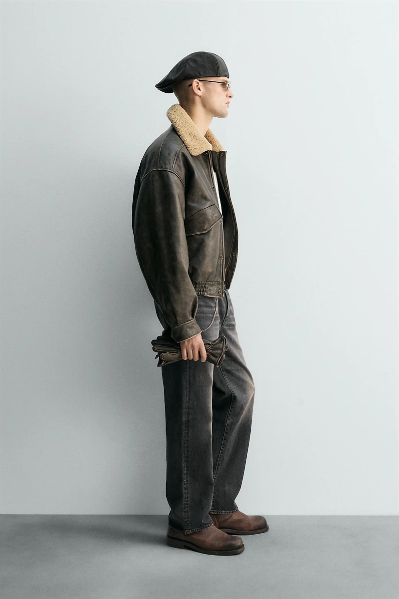 LIMITED EDITION MATCHING COLLAR LEATHER JACKET