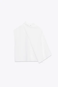 ASYMMETRIC CREPE CAPE TOP