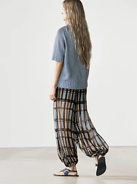 Flowing printed sarouel trousers