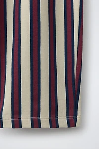 PANTALON WIDE LEG EN MOLLETON À RAYURES