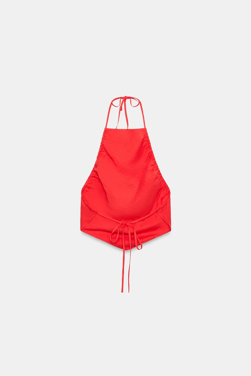 RUCHED HALTER TOP
