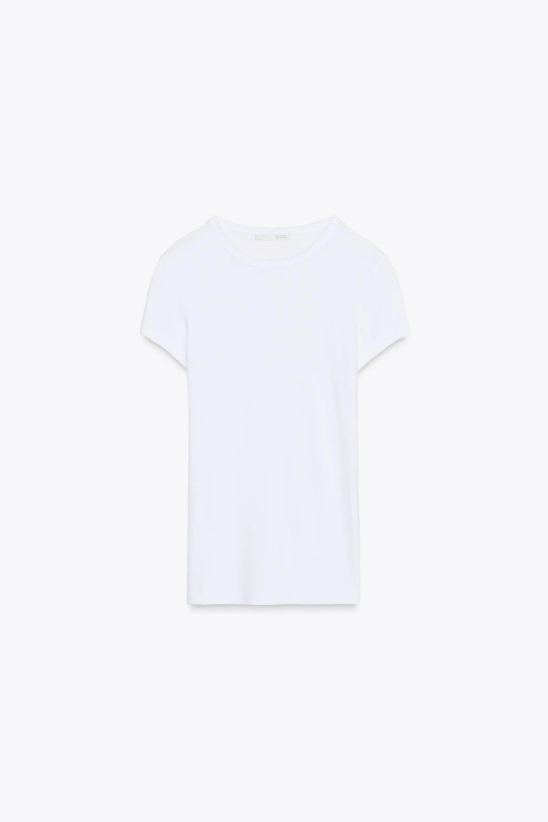 T-SHIRT EN VISCOSE À MANCHES COURTES