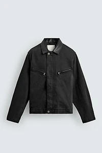 CONTRAST COLLAR DENIM JACKET