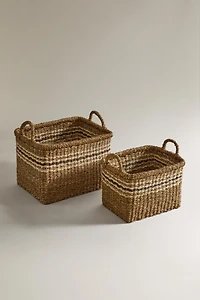 RECTANGULAR STRIPED BASKET