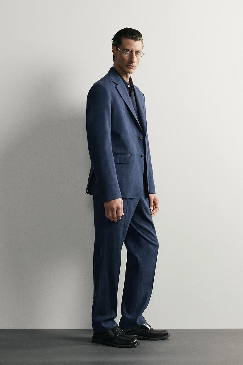 LINEN - WOOL REGULAR FIT SUIT BLAZER