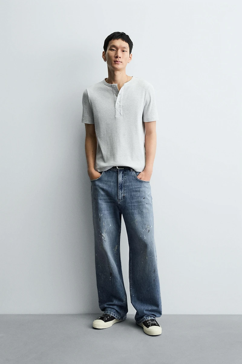 SPLATTERED BAGGY FIT JEANS