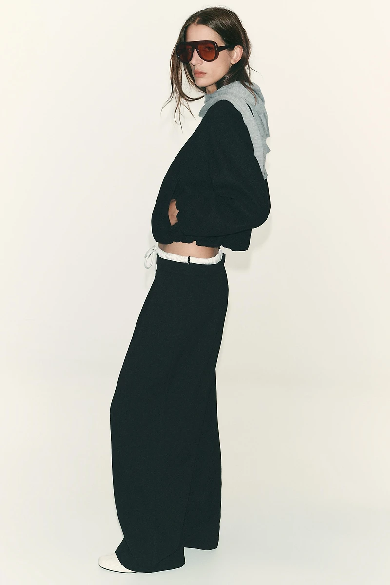 DOUBLE WAIST WIDE LEG PANTS