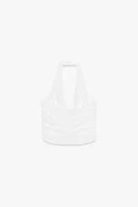 RUCHED HALTER VEST TOP