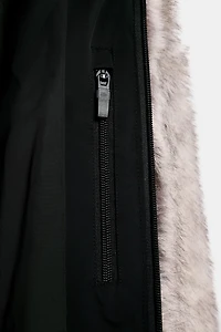 MANTEAU COURT AVEC CAPUCHE EFFET FOURRURE HEIQ XREFLEX™ TECHNOLOGY SKI COLLECTION