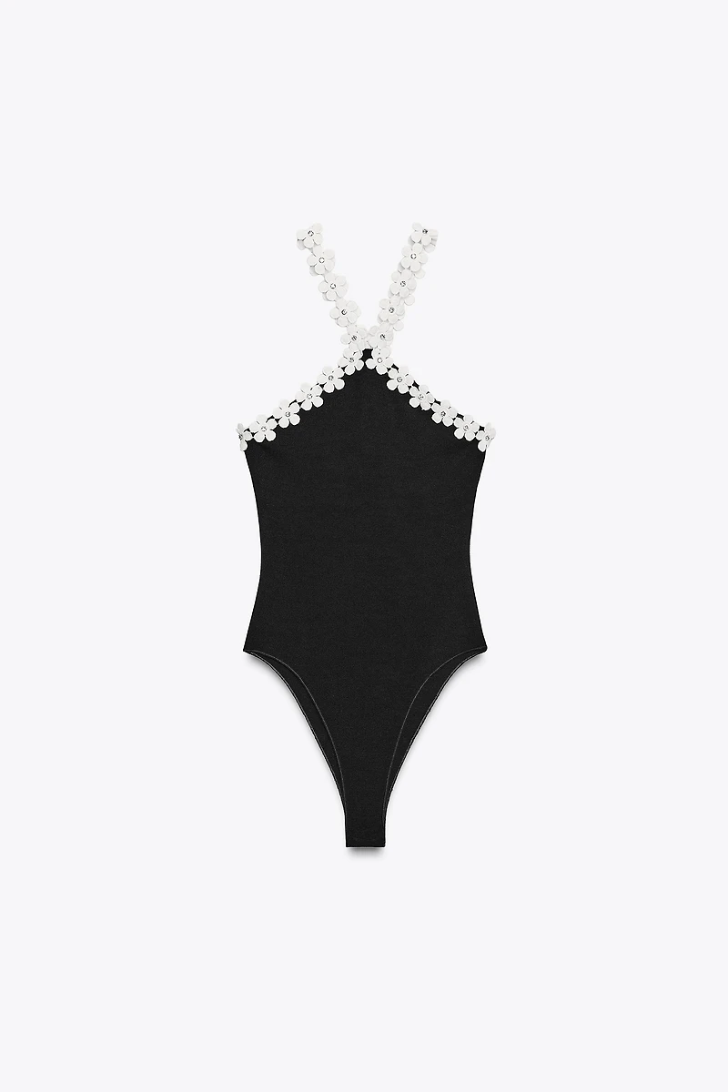 FLORAL HARDWARE STRETCH BODYSUIT