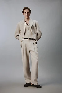 RELAXED FIT COTTON - LINEN SUIT BLAZER