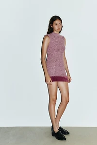 FAUX FUR TEXTURED DRESS