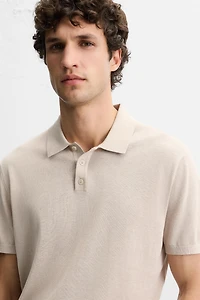 COTTON - SILK BLEND KNIT POLO