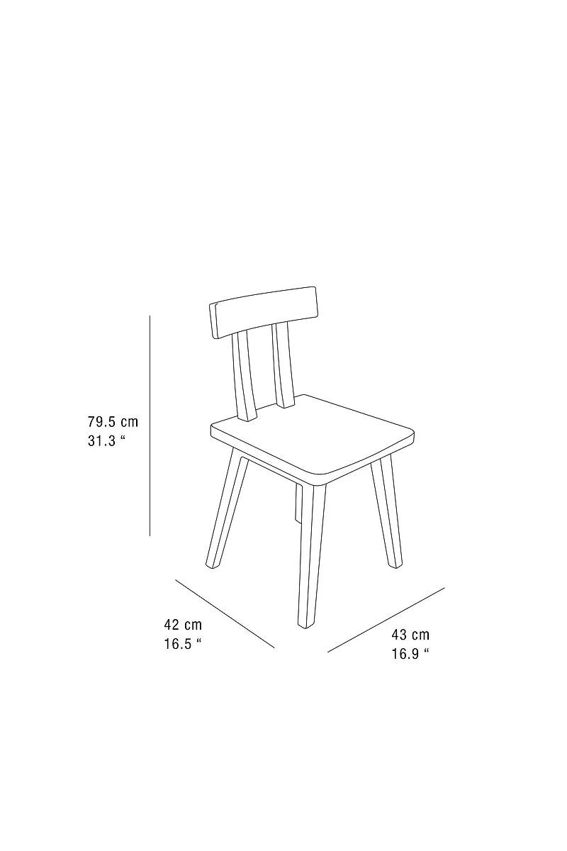 WOODEN CHAIR WITH BACKREST