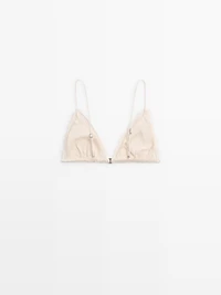 Silk and lace triangle bralette