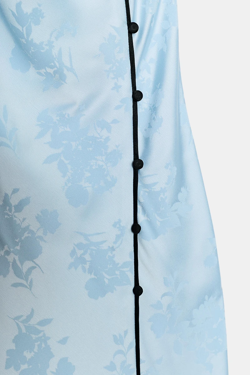 FLORAL JACQUARD MIDI DRESS
