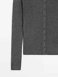 Ribbed wool blend cardigan