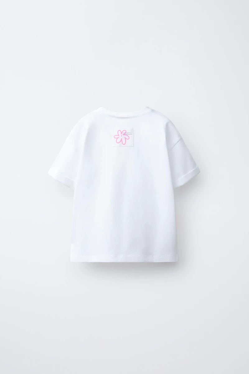 T-SHIRT À IMPRIMÉ FLEURI EN RELIEF