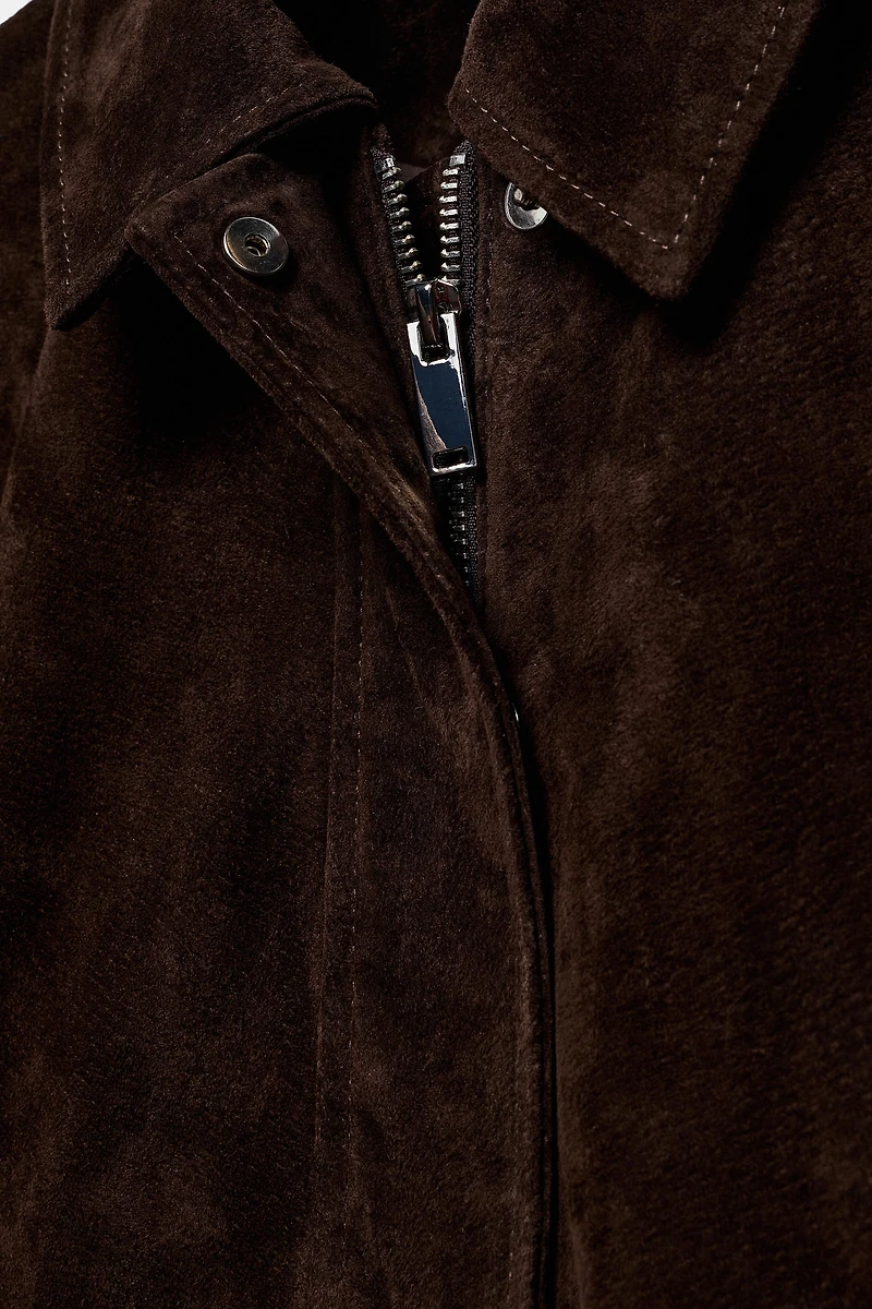 BLOUSON 100% CUIR DAIM