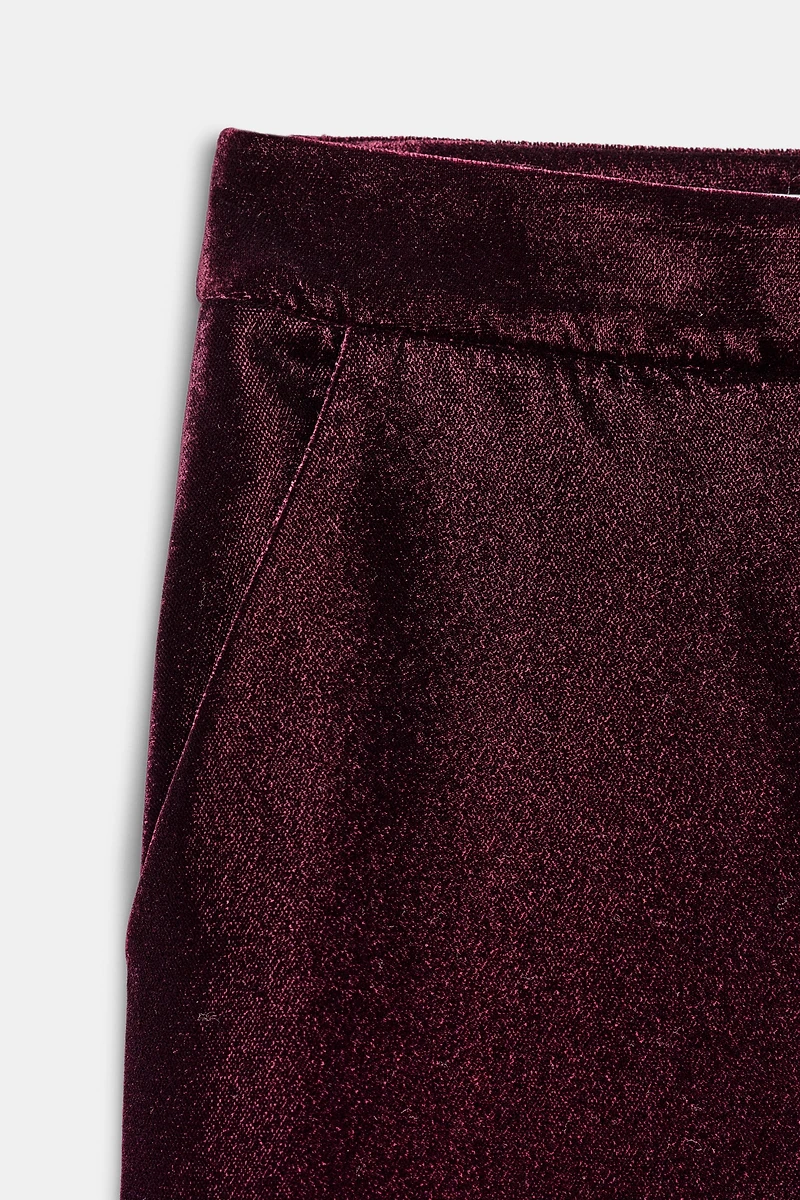 VELVET WIDE LEG PANTS