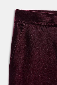 VELVET WIDE LEG PANTS