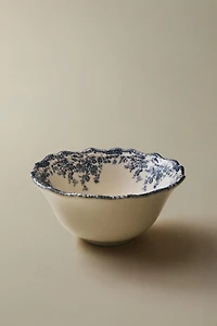 FLORAL EARTHENWARE SNACK BOWL