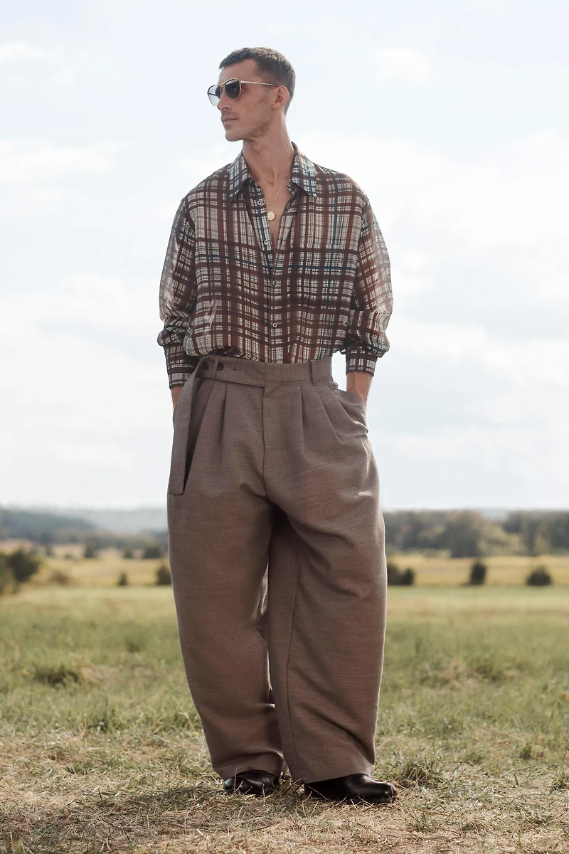 LIMITED EDITION WIDE FIT BELTED PANTS