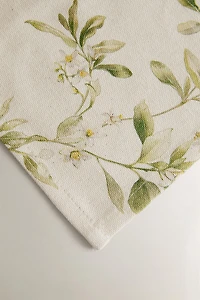 BRANCH AND FLORAL PRINT TABLECLOTH
